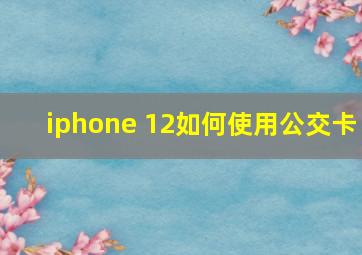 iphone 12如何使用公交卡